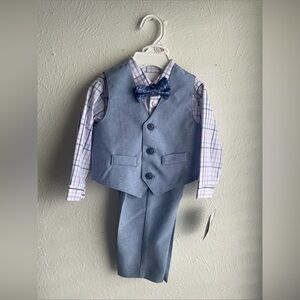 Van Heusen Blue and Plaid Baby Suit Set